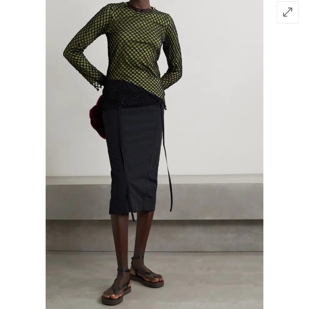 MARQUES' ALMEIDA Layered Organic Cotton-Mesh And Jersey top‎